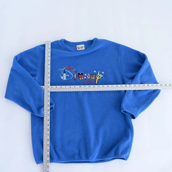 Disney Blue Walt Disney World Crewneck Fleece Sweater ~Medium - Picture 4 of 11